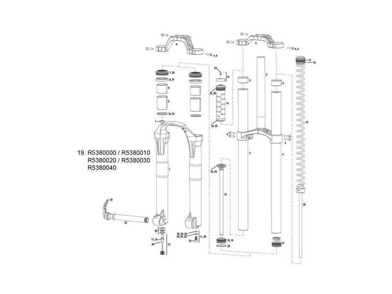 Rock Shox Coil Spring Boxxer Race/Rc/Team/R2c2 1015/Domain Dualcrown 1115 (35mm) Firm Blue £47